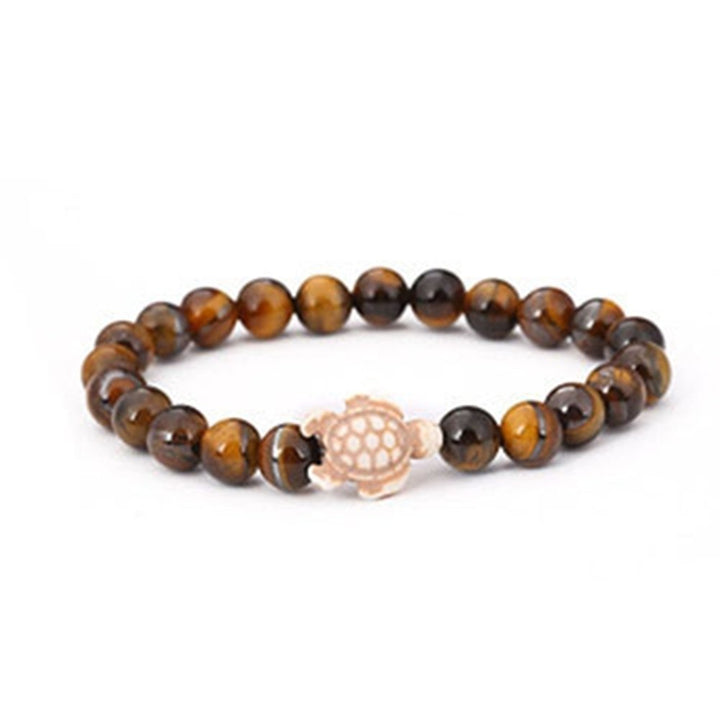 Fashion Unisex Turtle Natural Stone Beads Charm Bracelet Bangle Jewelry Gift Image 7