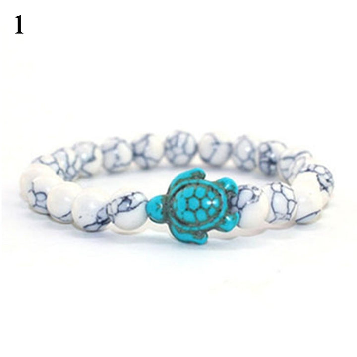 Fashion Unisex Turtle Natural Stone Beads Charm Bracelet Bangle Jewelry Gift Image 11