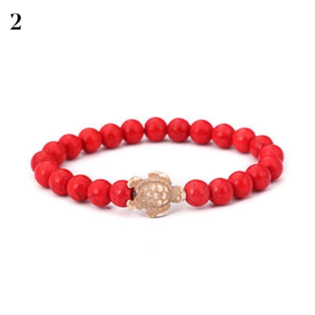 Fashion Unisex Turtle Natural Stone Beads Charm Bracelet Bangle Jewelry Gift Image 12