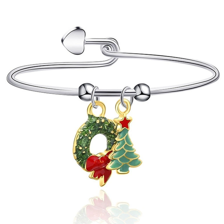 Christmas Classic Xmas Tree Elk Santa Claus Pendant Alloy Bracelet Jewelry Gift Image 2