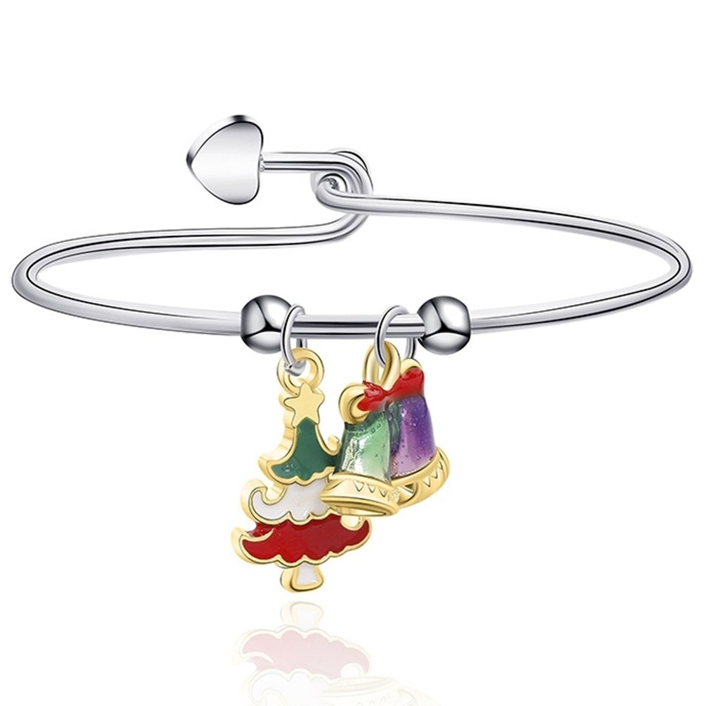 Christmas Classic Xmas Tree Elk Santa Claus Pendant Alloy Bracelet Jewelry Gift Image 9