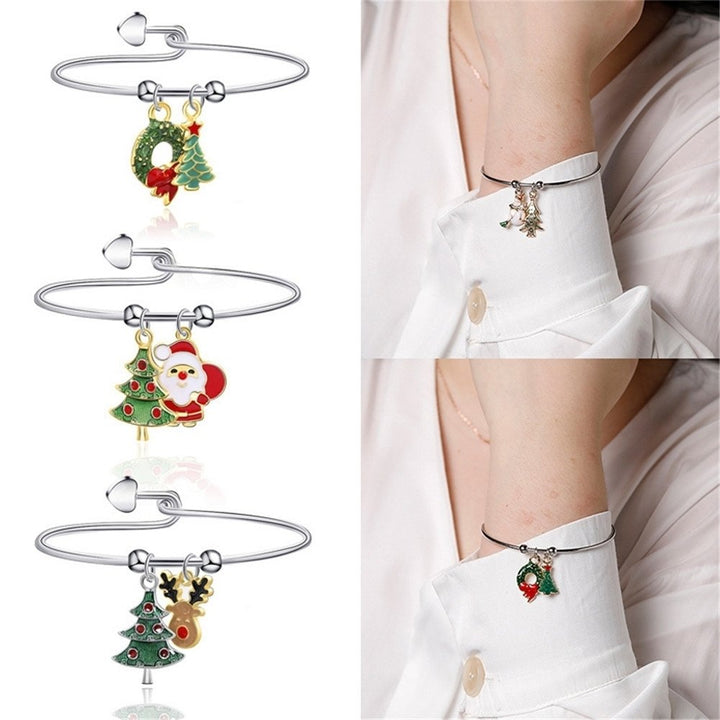 Christmas Classic Xmas Tree Elk Santa Claus Pendant Alloy Bracelet Jewelry Gift Image 10