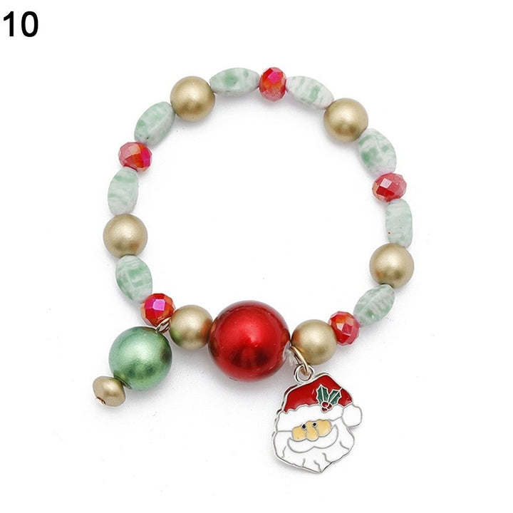 Christmas Xmas Gift Multicolor Decorative Santa Claus Snowman Bracelet Jewelry Image 2