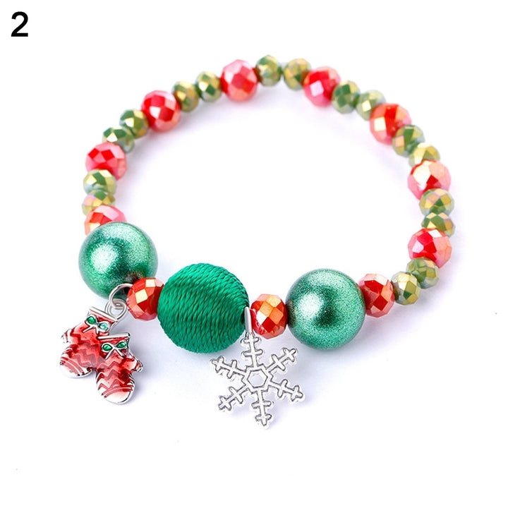 Christmas Xmas Gift Multicolor Decorative Santa Claus Snowman Bracelet Jewelry Image 6