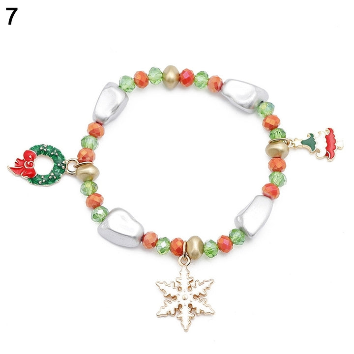 Christmas Xmas Gift Multicolor Decorative Santa Claus Snowman Bracelet Jewelry Image 11