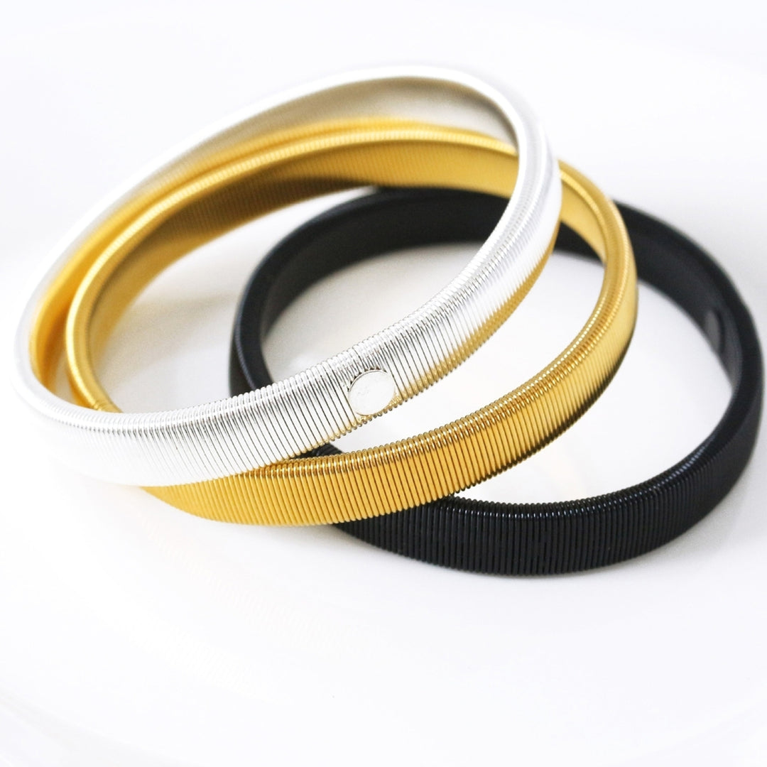 Men Elastic Metal Anti-Slip Arm Band Sleeve Holder Bracelets Stretch Bangle Image 11