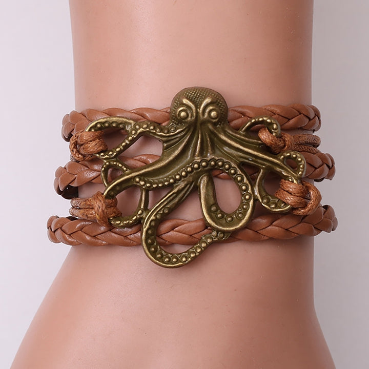 Unisex Alloy Octopus Design Braided Bracelet Party Memorial Jewelry Accessories Image 6