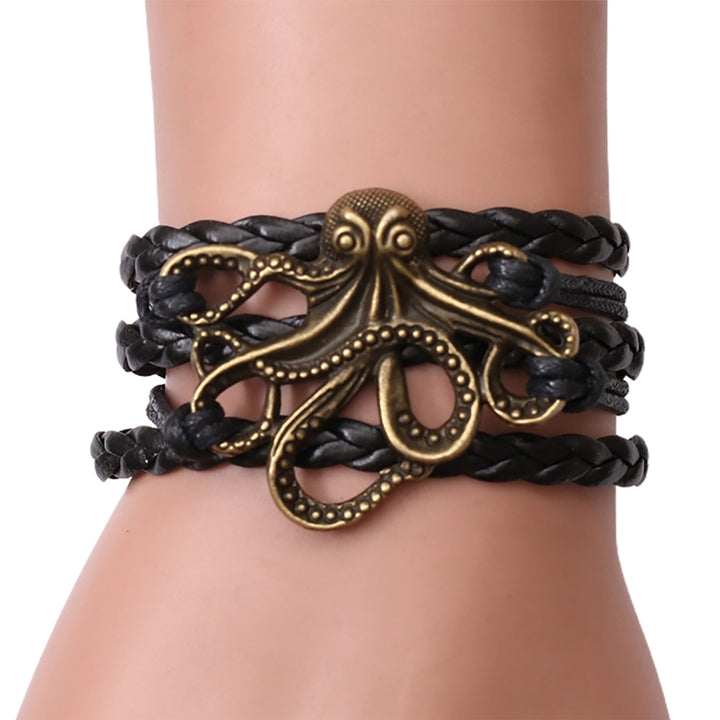 Unisex Alloy Octopus Design Braided Bracelet Party Memorial Jewelry Accessories Image 7