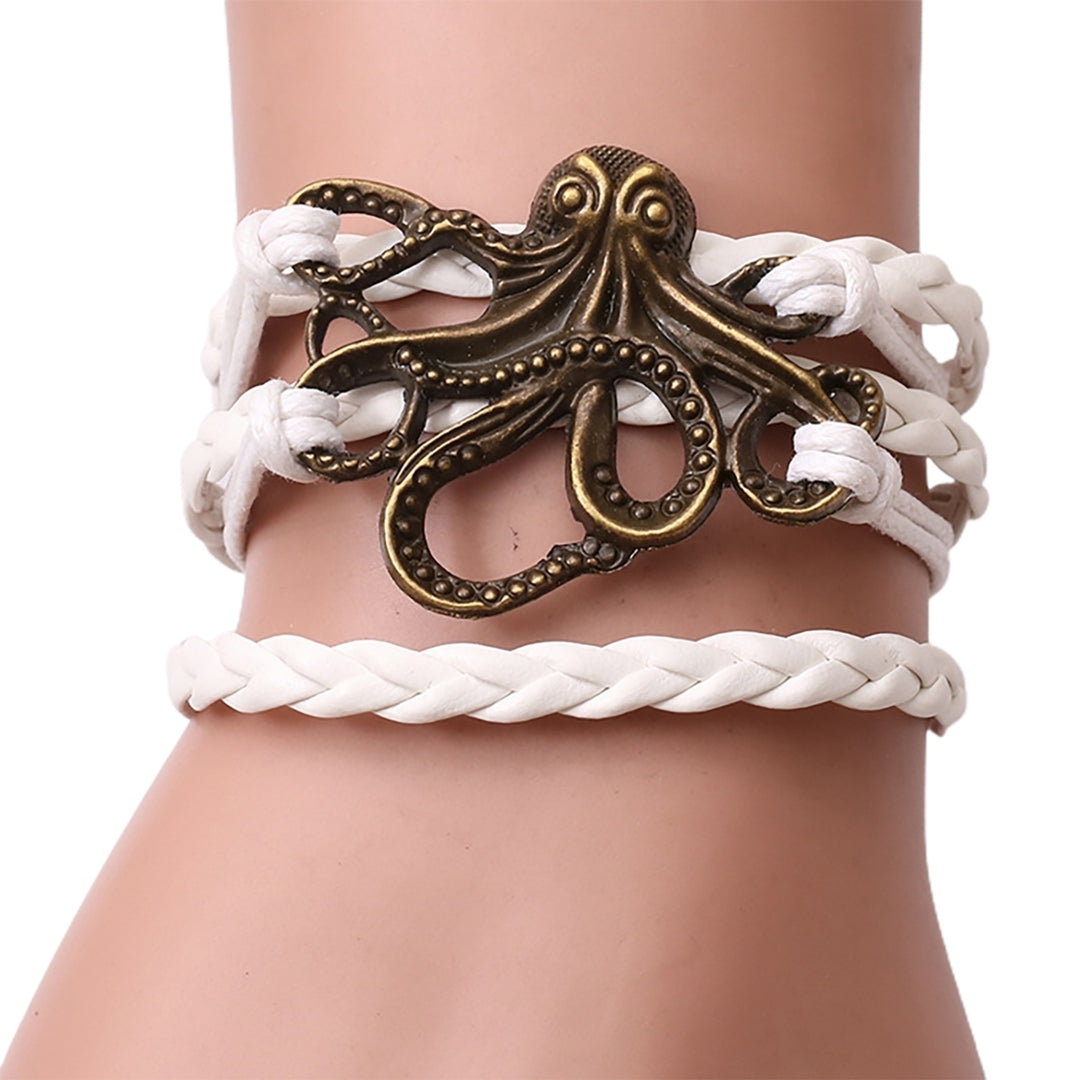 Unisex Alloy Octopus Design Braided Bracelet Party Memorial Jewelry Accessories Image 8