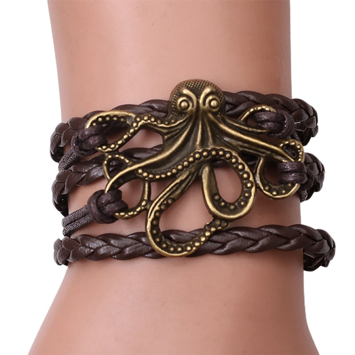 Unisex Alloy Octopus Design Braided Bracelet Party Memorial Jewelry Accessories Image 9