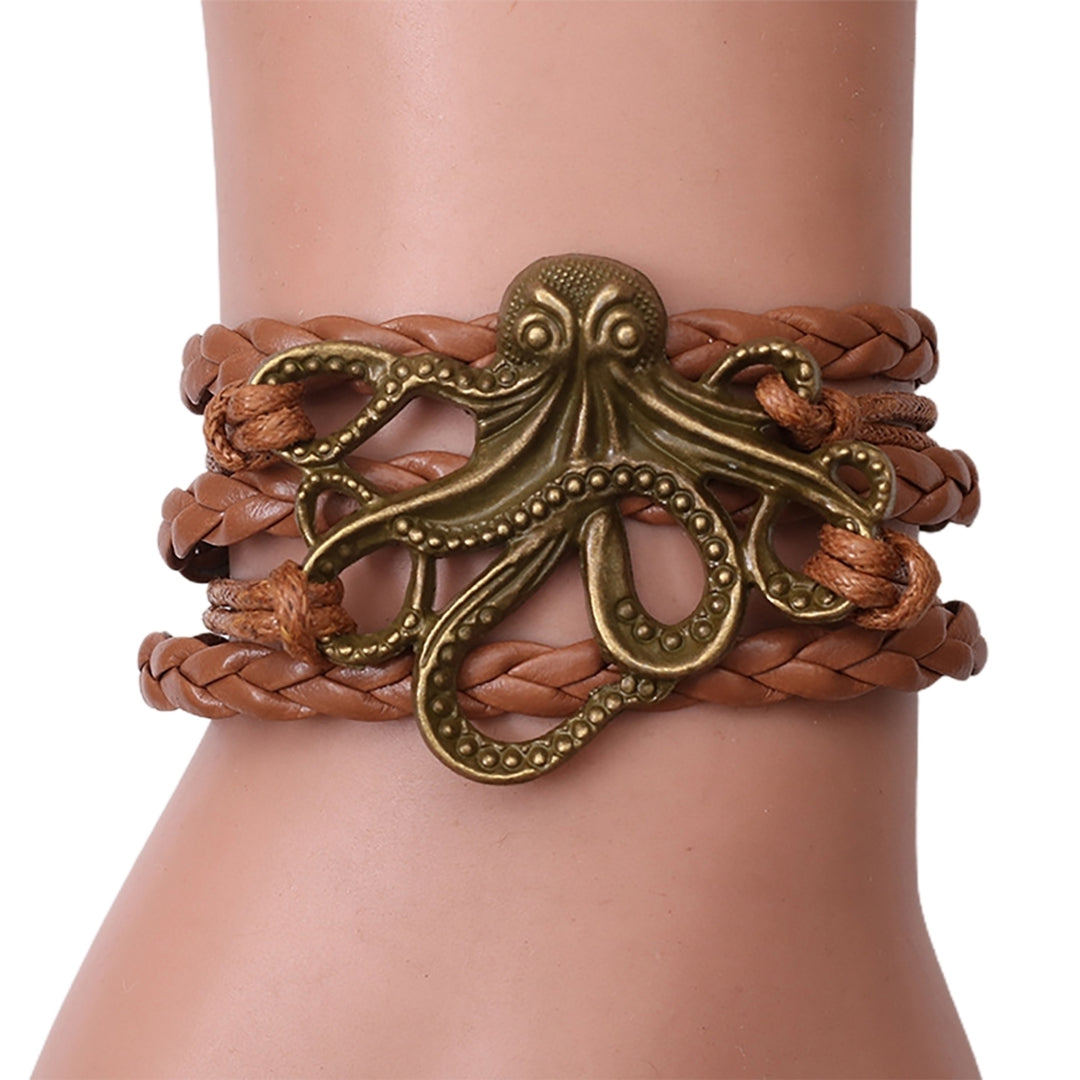 Unisex Alloy Octopus Design Braided Bracelet Party Memorial Jewelry Accessories Image 11