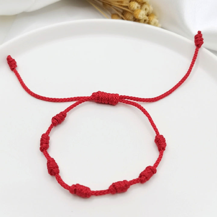 Unisex Handmade Beaded Braided Red Rope Adjustable Bracelet Wristband Jewelry Image 1