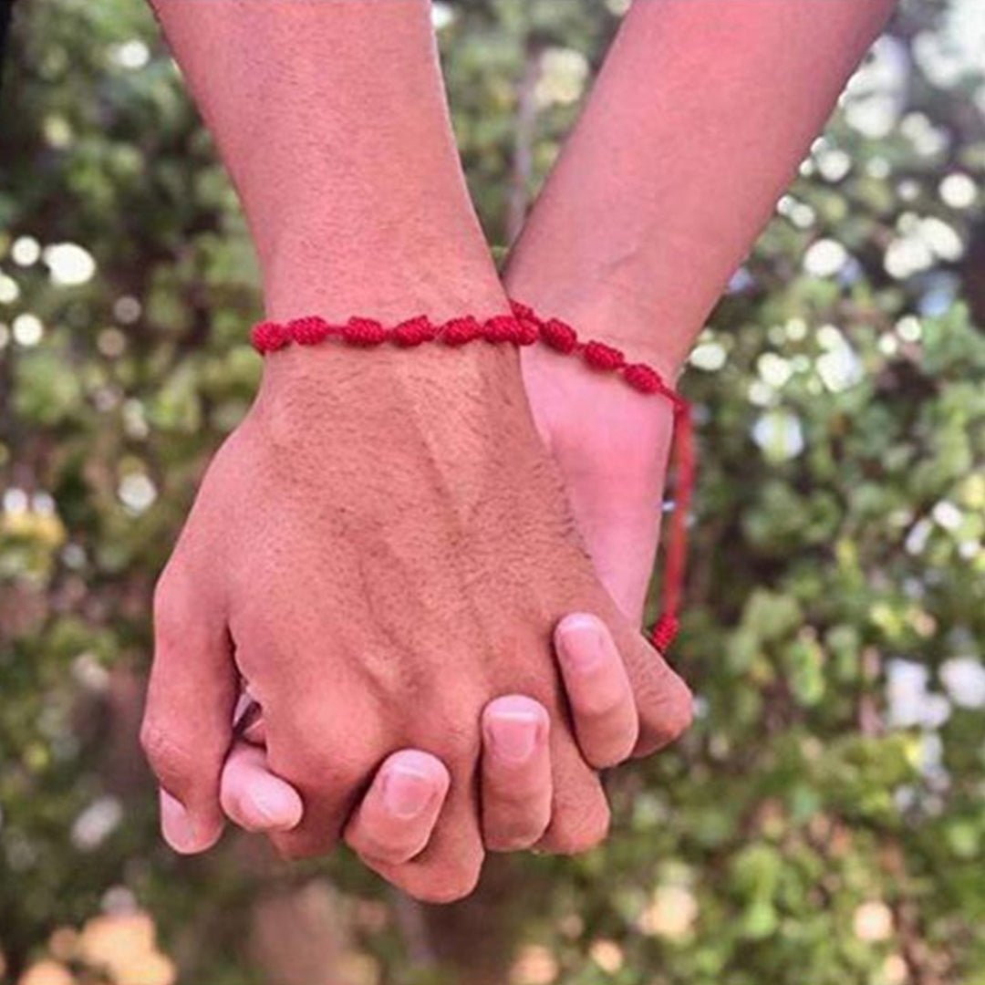 Unisex Handmade Beaded Braided Red Rope Adjustable Bracelet Wristband Jewelry Image 3