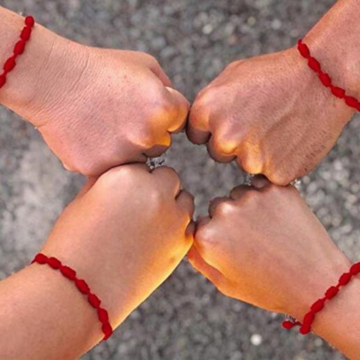 Unisex Handmade Beaded Braided Red Rope Adjustable Bracelet Wristband Jewelry Image 4