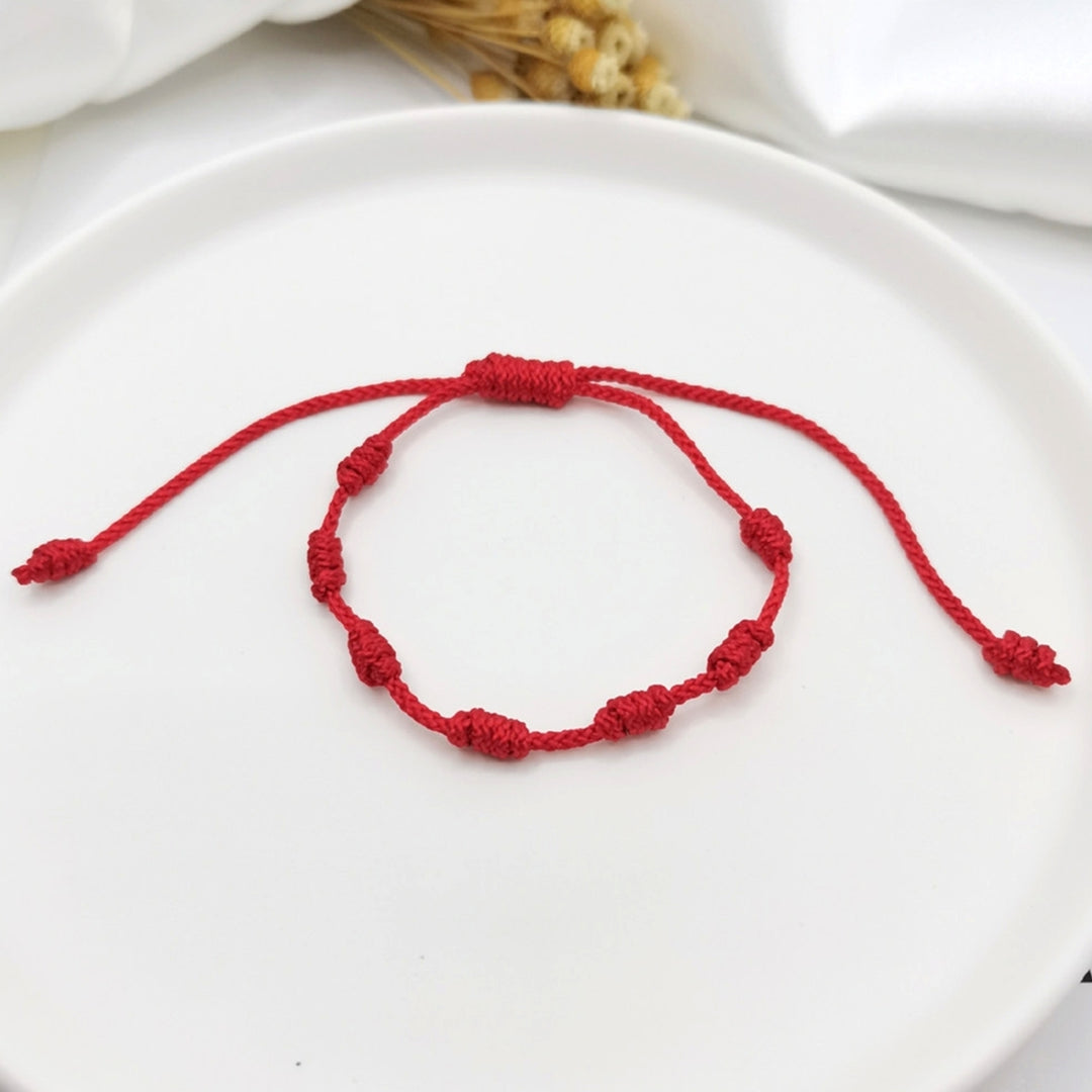 Unisex Handmade Beaded Braided Red Rope Adjustable Bracelet Wristband Jewelry Image 4