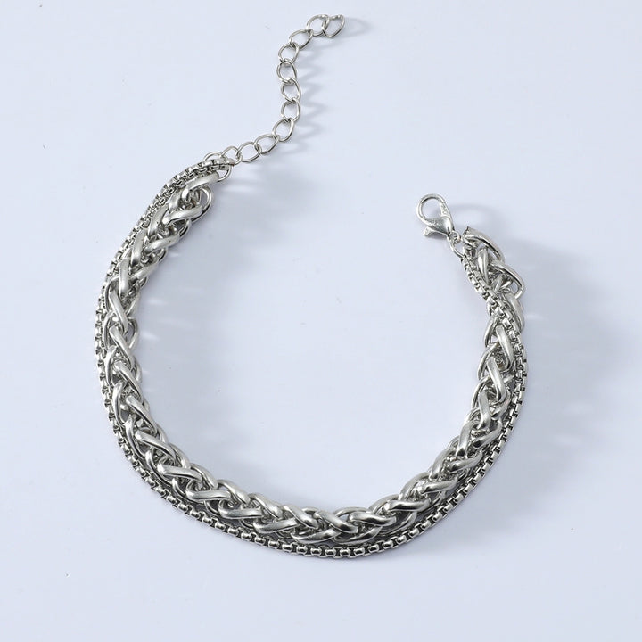 Women Simple Adjustable Double Layer Chain Bracelet Bangle Jewelry Accessory Image 2