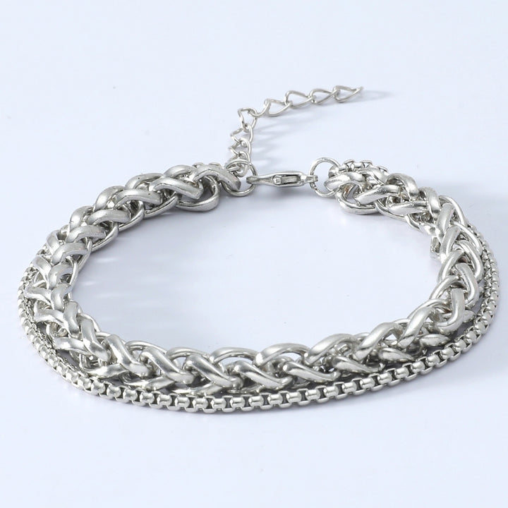 Women Simple Adjustable Double Layer Chain Bracelet Bangle Jewelry Accessory Image 4