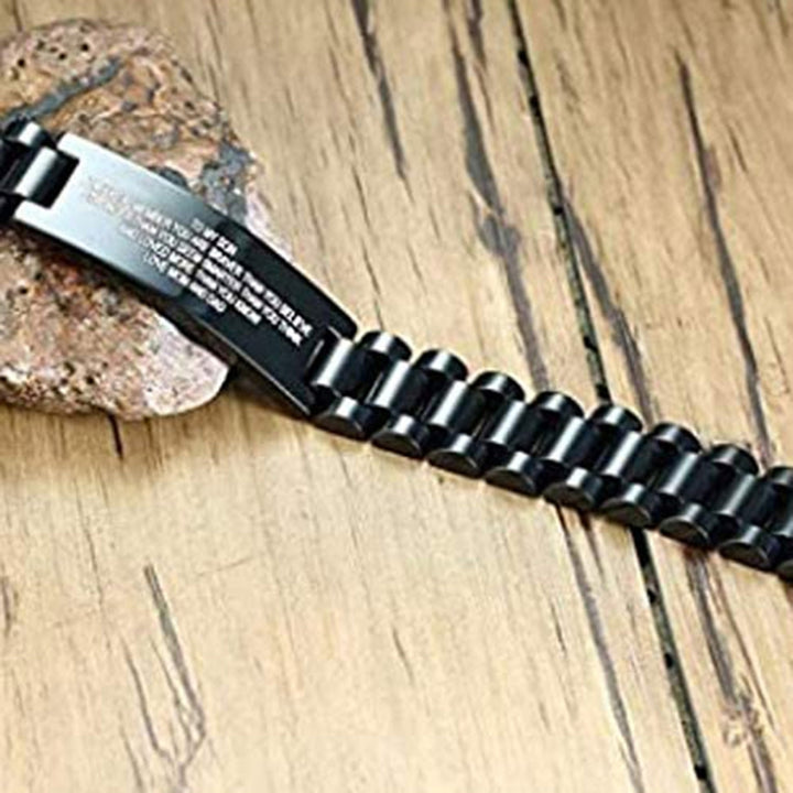 Men Letter Engraved Fashion Bracelet Boys Titanium Steel Bangle Jewelry Gift Image 3