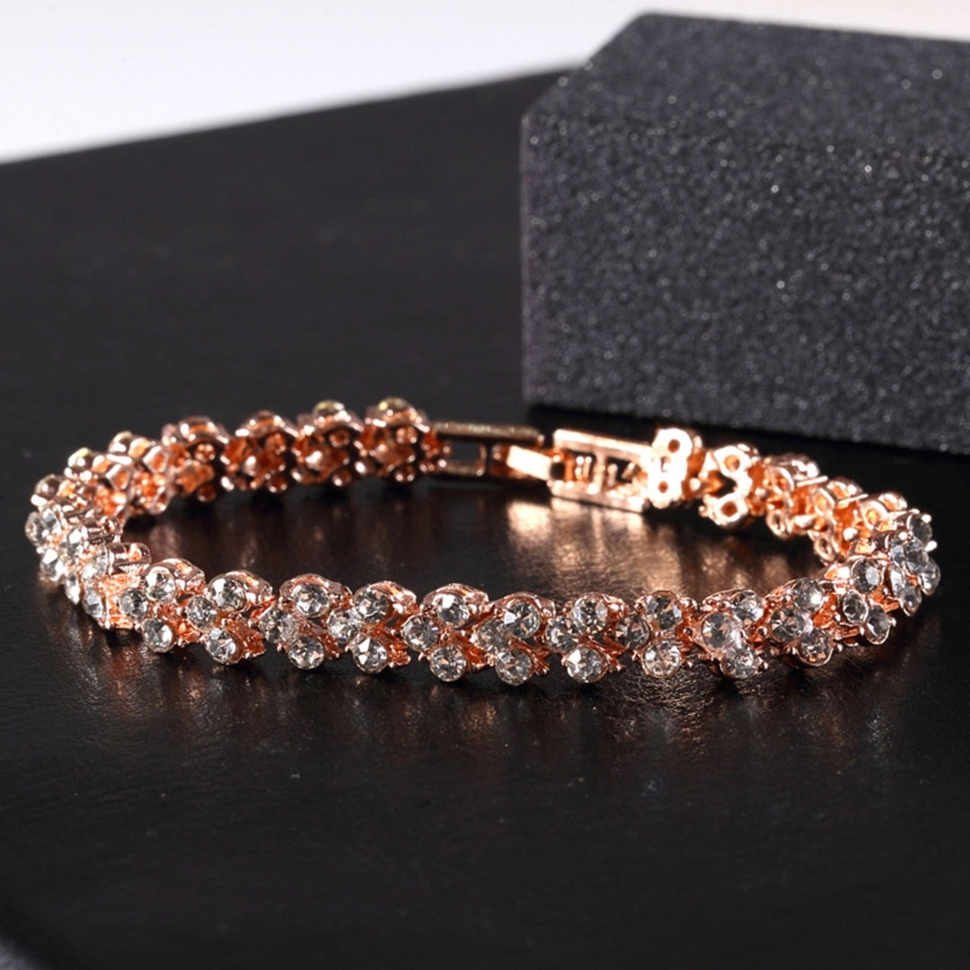 Women Luxury Simple Faux Crystal Shiny Bracelet Bangle Jewelry Accessories Gift Image 10