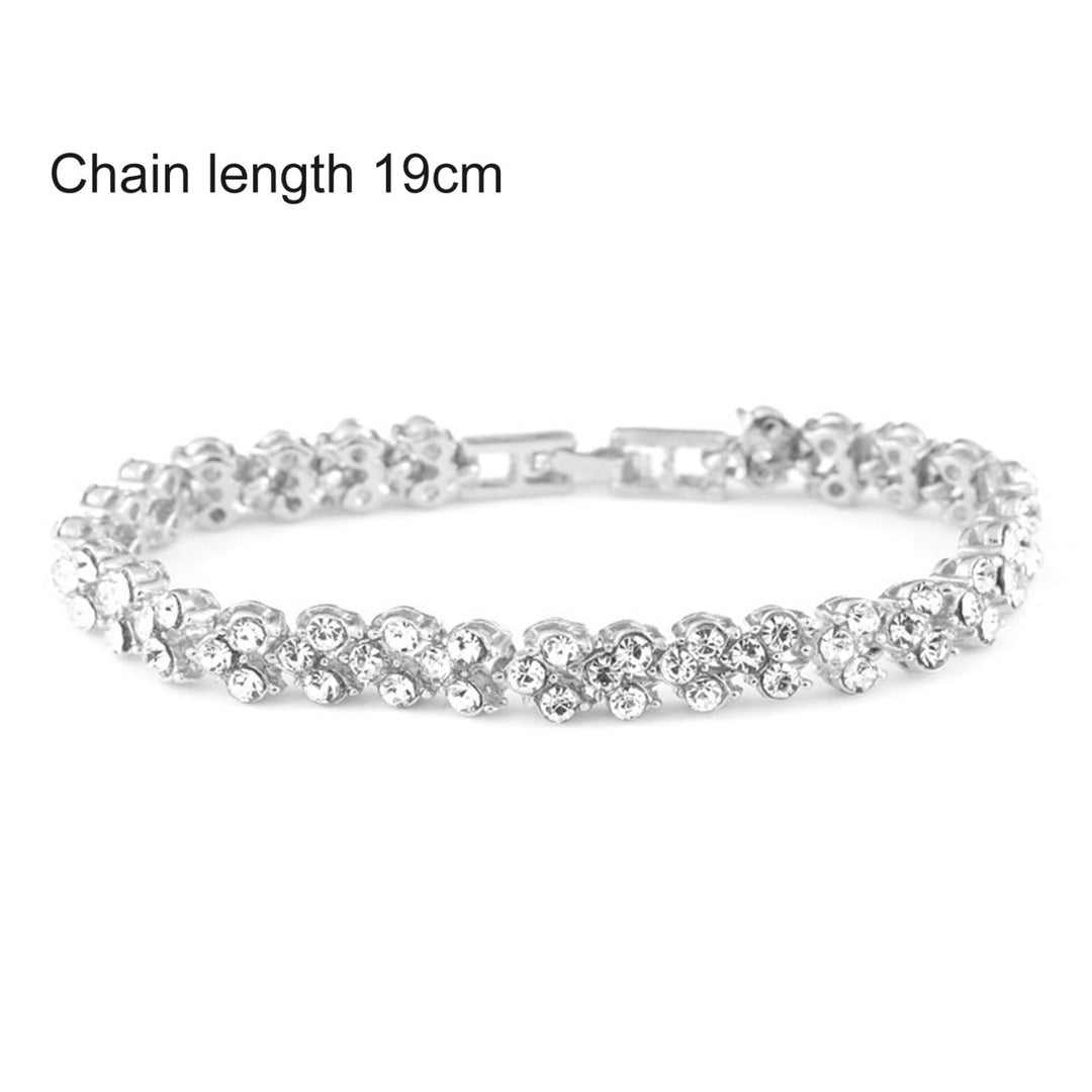 Women Luxury Simple Faux Crystal Shiny Bracelet Bangle Jewelry Accessories Gift Image 11