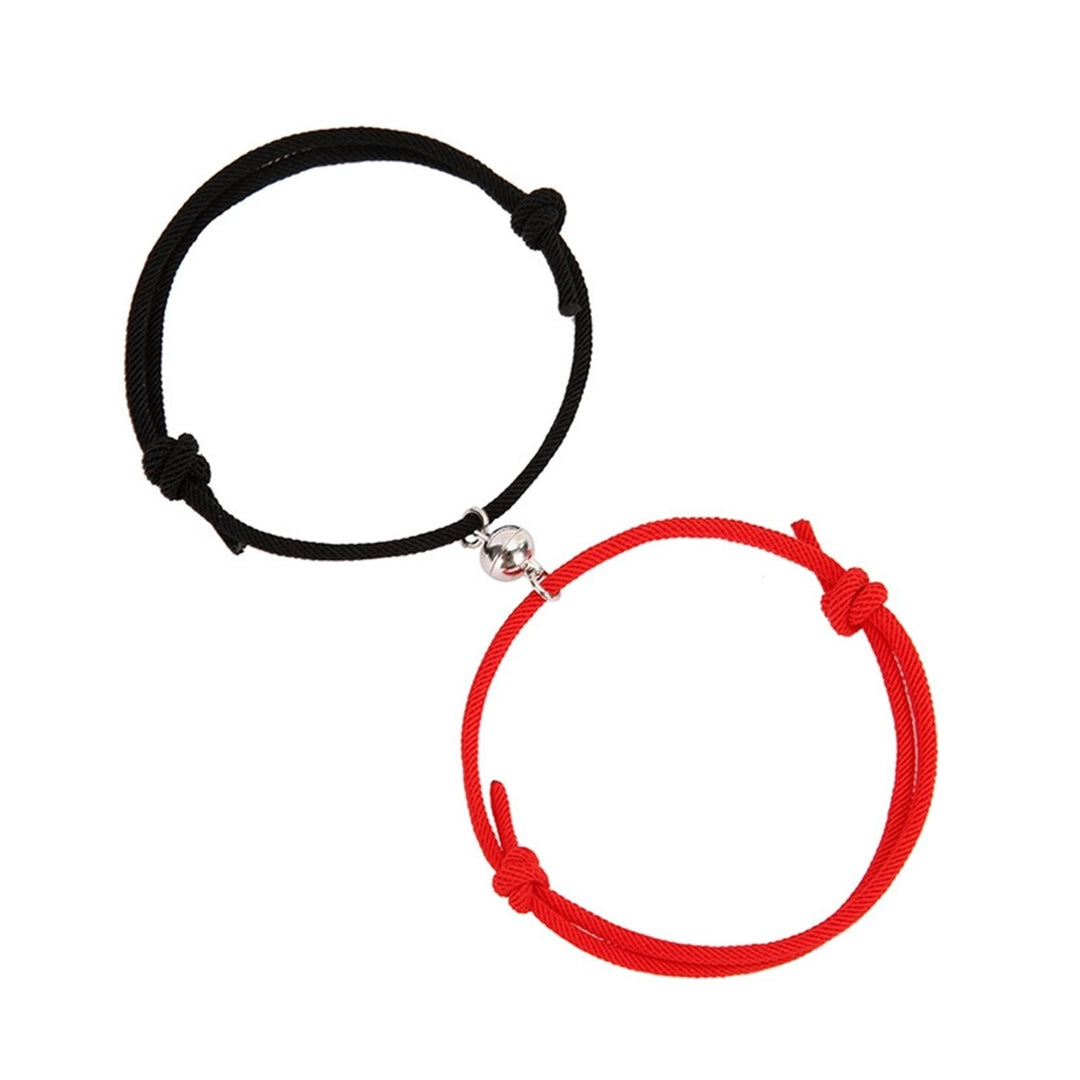 1 Pair Couples Bracelets Weaving Magnet Attract Long-distance Lover Hand Rope Image 10