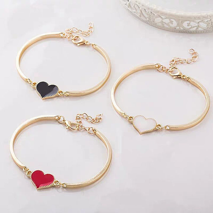 Women Fashion Simple Adjustable Love Heart Chain Bracelet Jewelry Accessory Gift Image 1