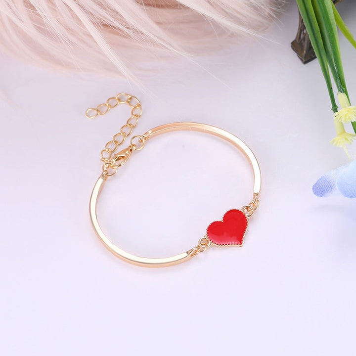 Women Fashion Simple Adjustable Love Heart Chain Bracelet Jewelry Accessory Gift Image 3