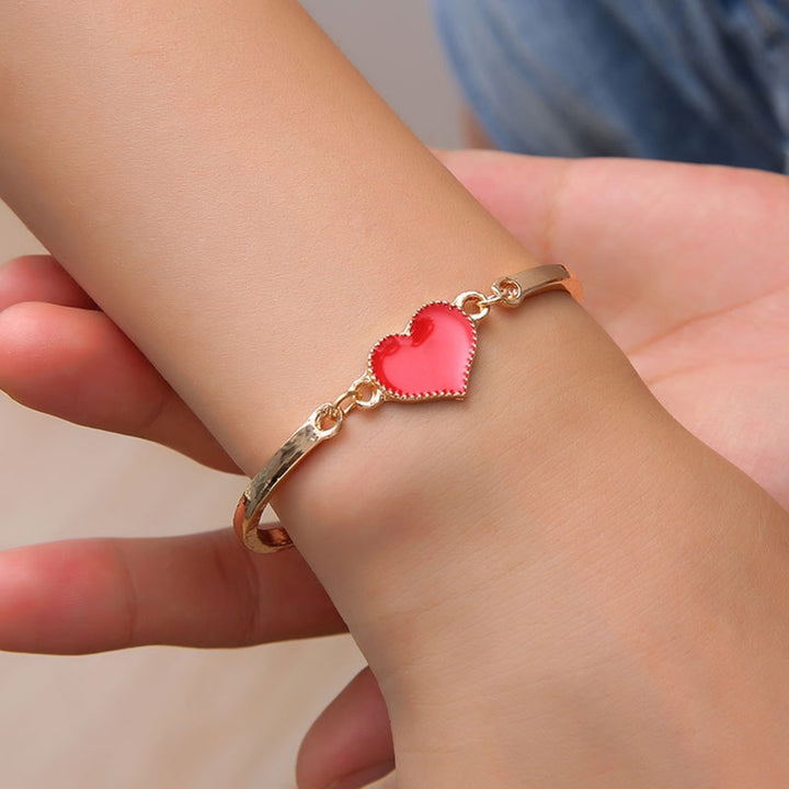 Women Fashion Simple Adjustable Love Heart Chain Bracelet Jewelry Accessory Gift Image 4