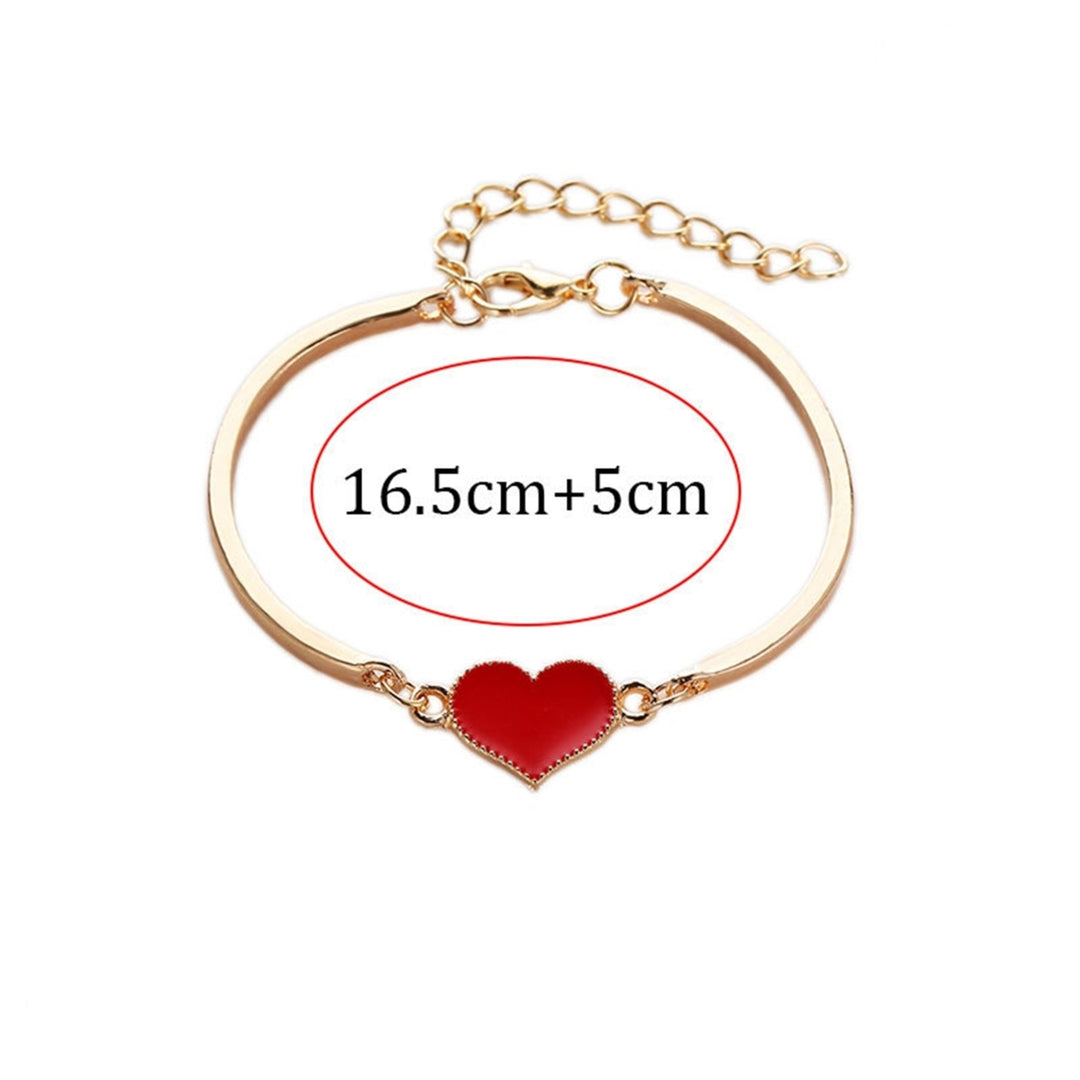 Women Fashion Simple Adjustable Love Heart Chain Bracelet Jewelry Accessory Gift Image 4