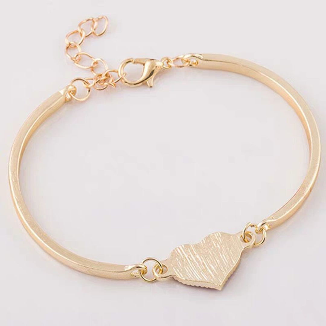 Women Fashion Simple Adjustable Love Heart Chain Bracelet Jewelry Accessory Gift Image 9