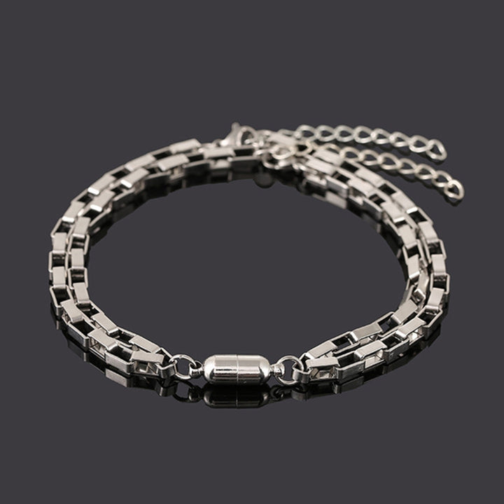1 Pair Lovers Bracelets Anti-rust Magnet Attract Stainless Steel  Set for Couple Image 10