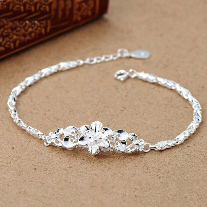 Women Flower All-match Chain Adjustable Elegant Bangle Bracelet Jewelry Accessory for Valentine Day Image 1