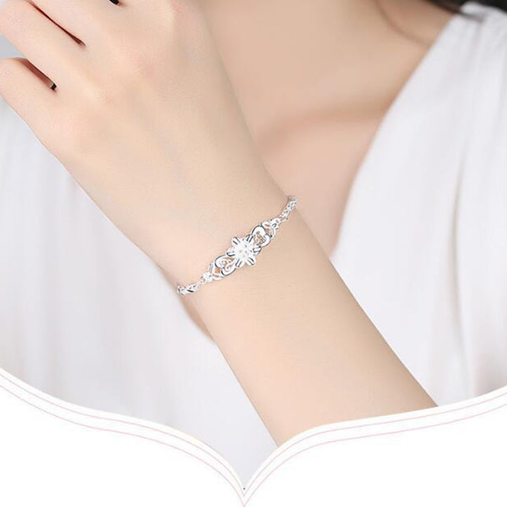 Women Flower All-match Chain Adjustable Elegant Bangle Bracelet Jewelry Accessory for Valentine Day Image 4