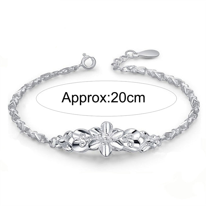 Women Flower All-match Chain Adjustable Elegant Bangle Bracelet Jewelry Accessory for Valentine Day Image 4