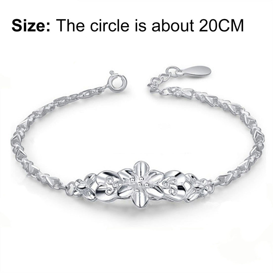 Women Flower All-match Chain Adjustable Elegant Bangle Bracelet Jewelry Accessory for Valentine Day Image 8