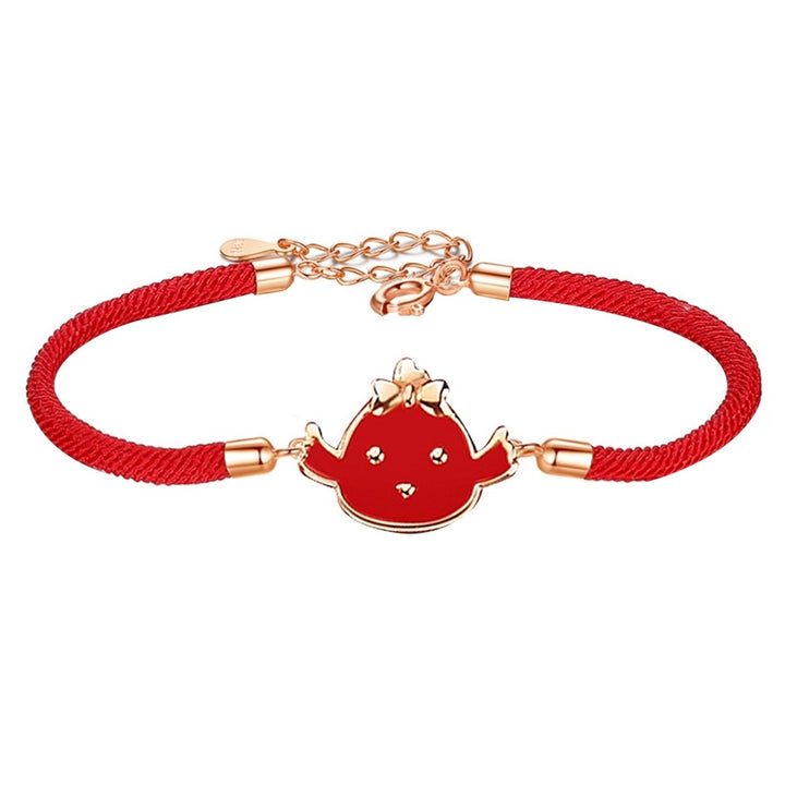 Bracelet Exquisite Cartoon Animal Pattern Sterling Silver Chinese Zodiac Red Rope Bangle for Party Image 2