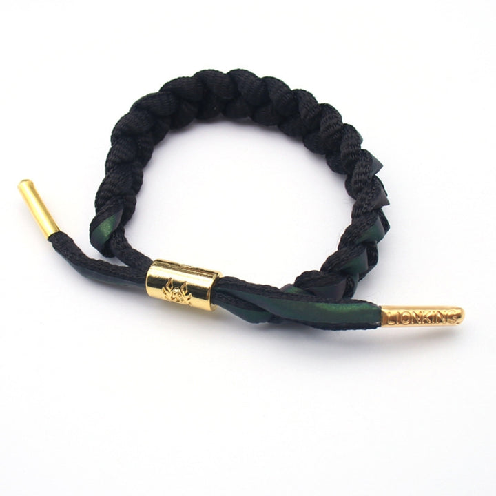 Adjustable Handmade Woven Holographic Reflective Wristband Braided Bracelet Fashion Accessories Image 3