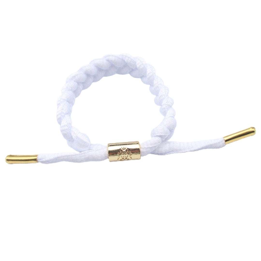 Adjustable Handmade Woven Holographic Reflective Wristband Braided Bracelet Fashion Accessories Image 4