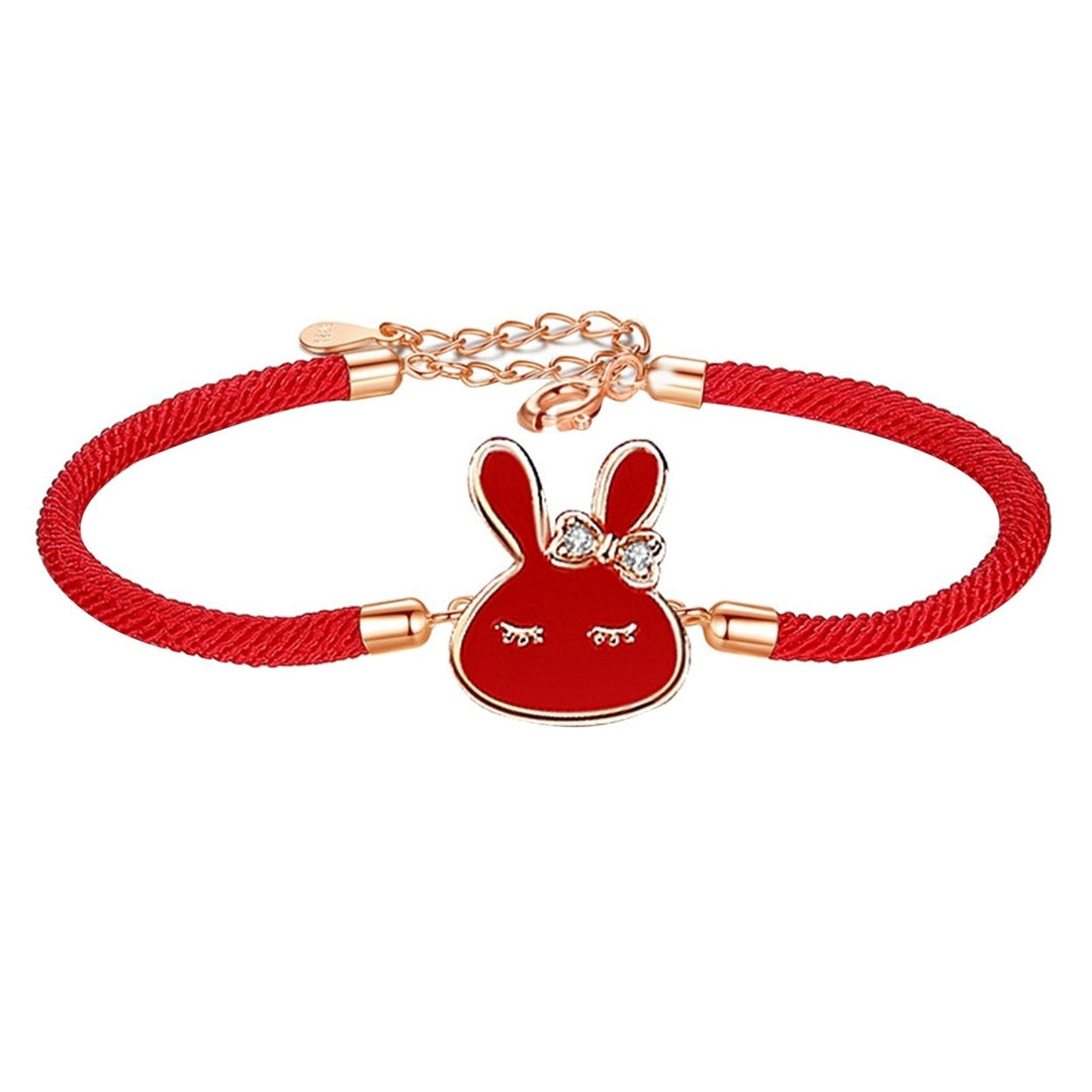 Bracelet Exquisite Cartoon Animal Pattern Sterling Silver Chinese Zodiac Red Rope Bangle for Party Image 8