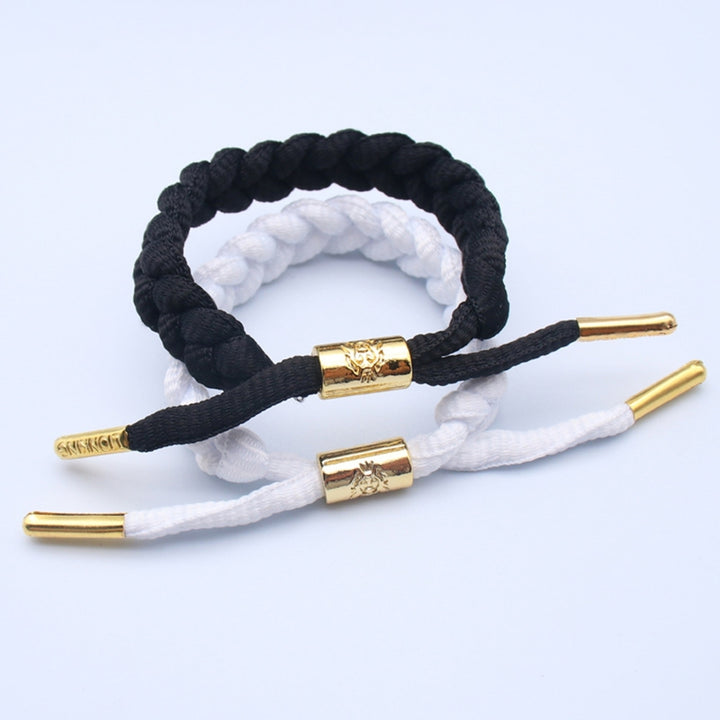 Adjustable Handmade Woven Holographic Reflective Wristband Braided Bracelet Fashion Accessories Image 6