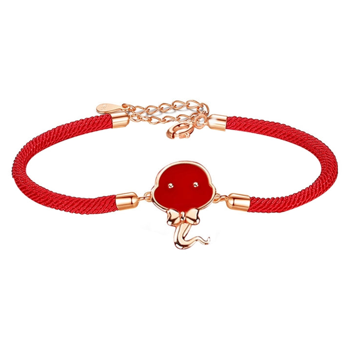 Bracelet Exquisite Cartoon Animal Pattern Sterling Silver Chinese Zodiac Red Rope Bangle for Party Image 10