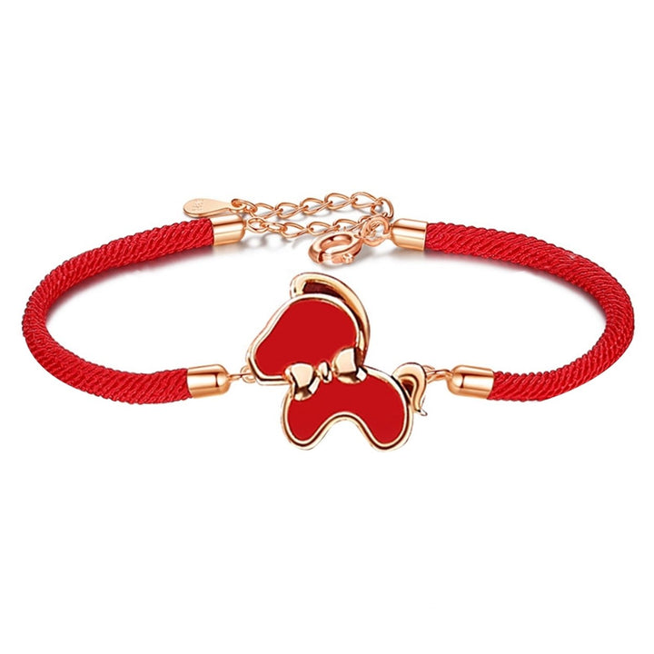 Bracelet Exquisite Cartoon Animal Pattern Sterling Silver Chinese Zodiac Red Rope Bangle for Party Image 11