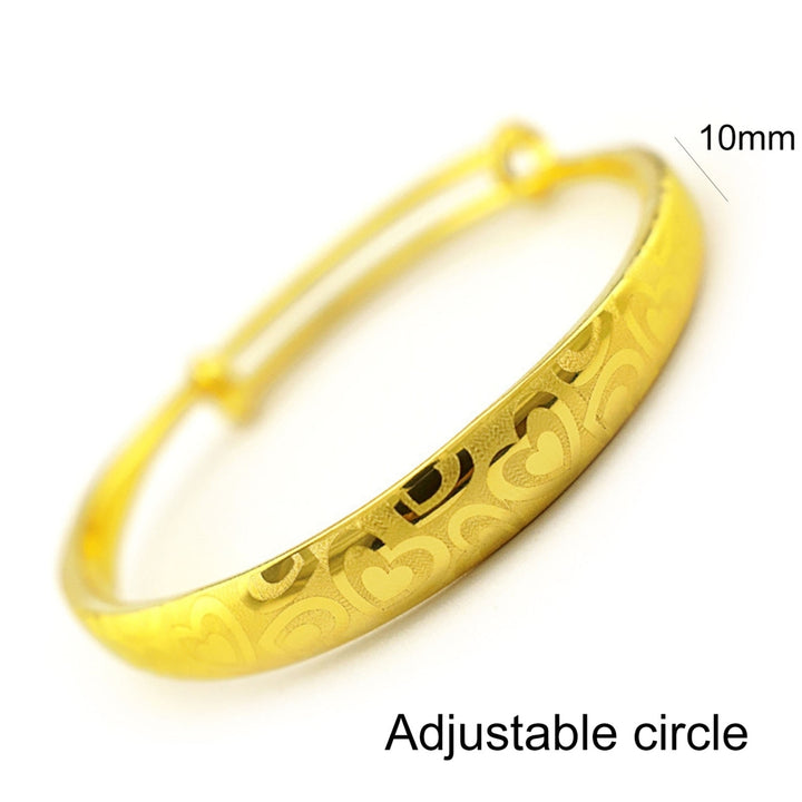 Charm Bracelet Exquisite Non-fade Adjustable Golden Color Bangle for Wedding Image 9