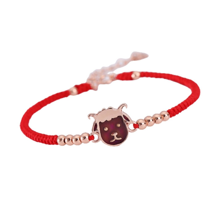 Bracelet Adjustable Cartoon Animal Pattern Sterling Silver Chinese Zodiac Women Bangle for Daily Life Image 1