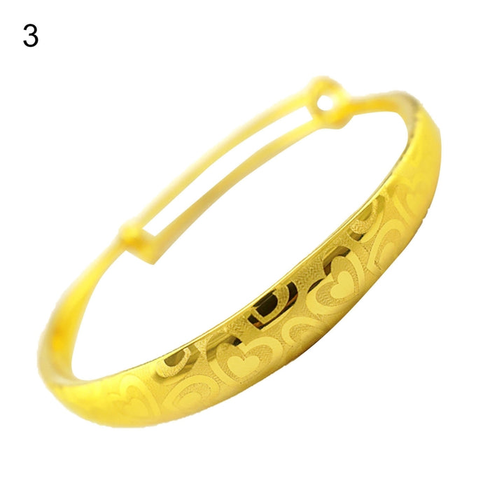 Charm Bracelet Exquisite Non-fade Adjustable Golden Color Bangle for Wedding Image 12