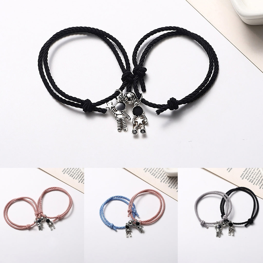 Bracelet Exquisite Multi-use Alloy Astronaut Shape Elastic Couple Bracelet for Valentine Day Image 1