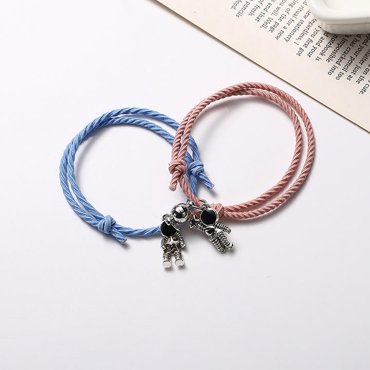 Bracelet Exquisite Multi-use Alloy Astronaut Shape Elastic Couple Bracelet for Valentine Day Image 2