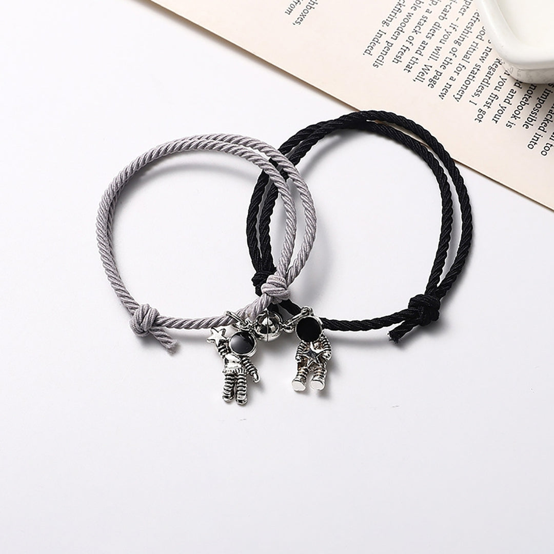 Bracelet Exquisite Multi-use Alloy Astronaut Shape Elastic Couple Bracelet for Valentine Day Image 3