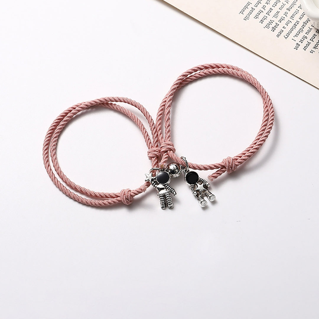 Bracelet Exquisite Multi-use Alloy Astronaut Shape Elastic Couple Bracelet for Valentine Day Image 4