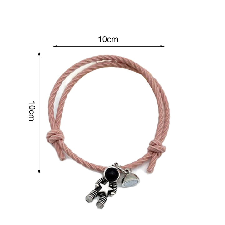 Bracelet Exquisite Multi-use Alloy Astronaut Shape Elastic Couple Bracelet for Valentine Day Image 4